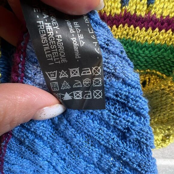 Zara Knit Multicolor Open Weave Short Sleeve Sweater Top Size M (351) - Picture 11 of 12